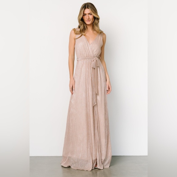 Baltic Born Helen Sparkle Tank Gown in Champagne - Size Medium - Picture 2 of 9